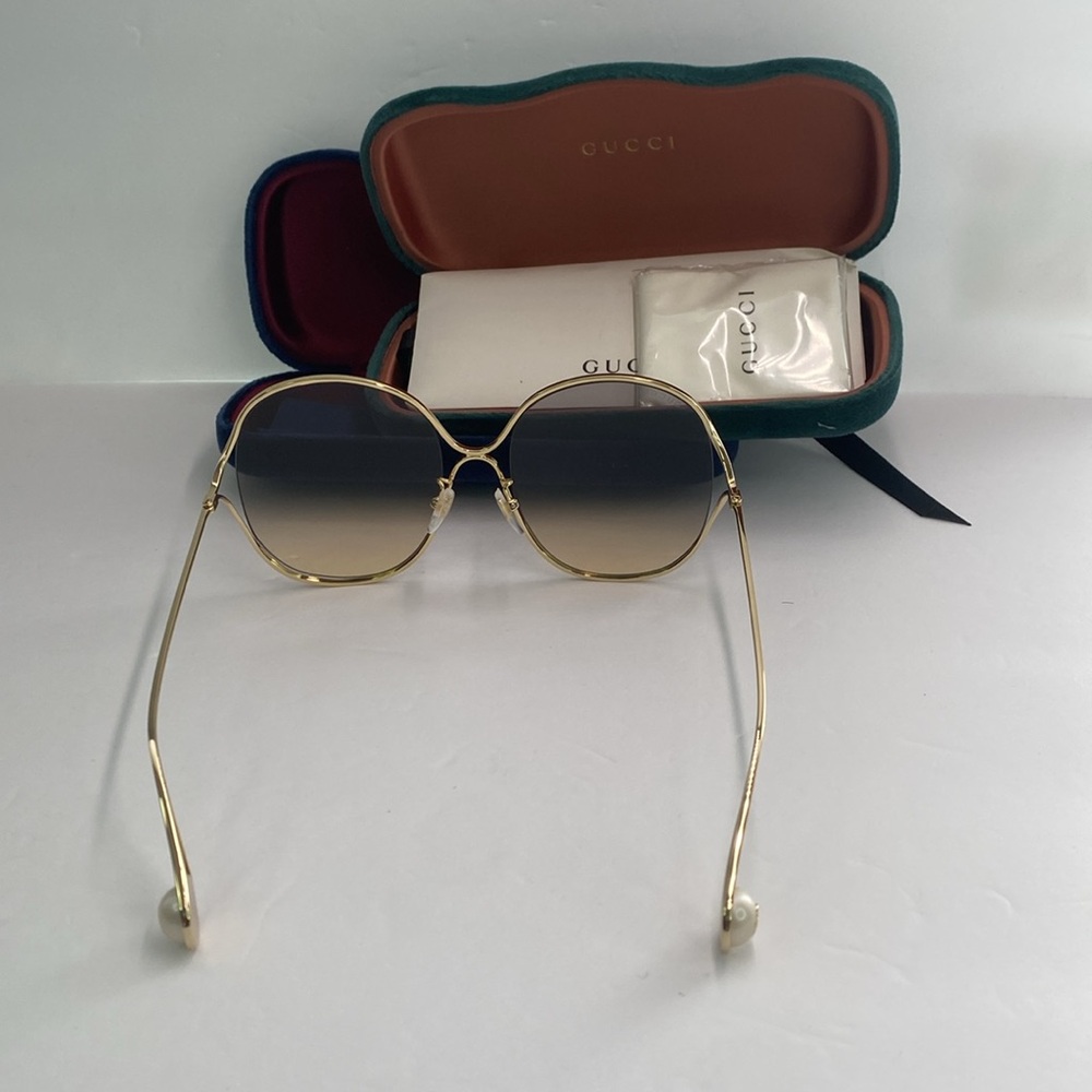 New Authentic GUCCI GG0362S 003 Blue to Peach Gradient Sunglass - Picture 7 of 17